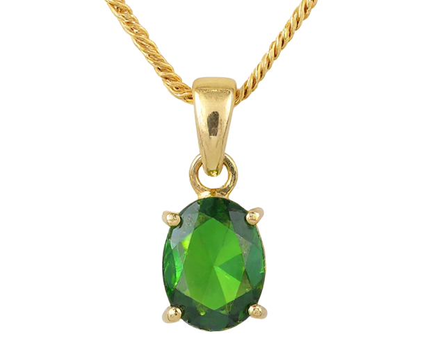 18KT GOLD PENDANT SET WITH 01 CHROME DIOPSIDE 